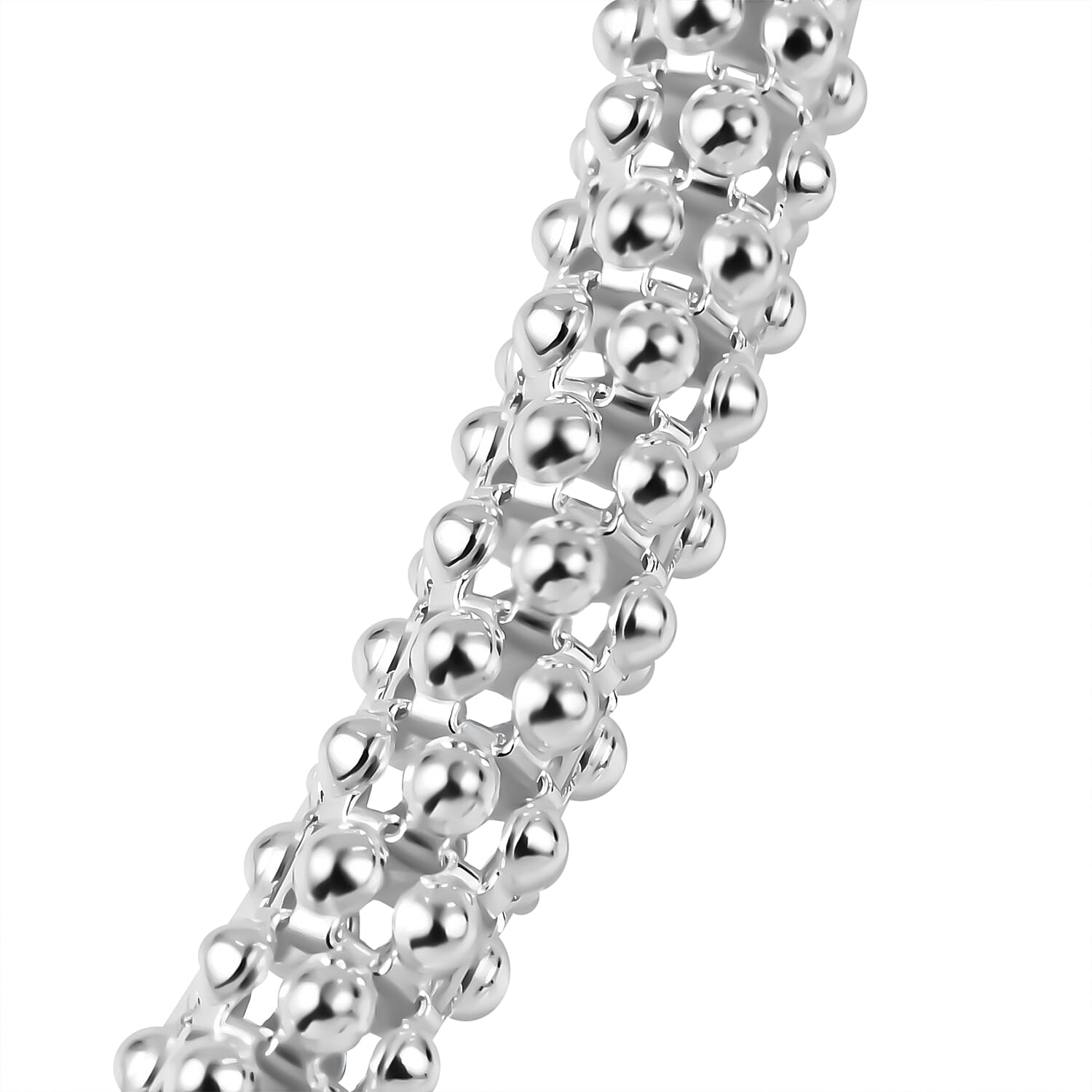 La Bella Fine Italian Jewellery - Sterling Silver Popcorn Necklace (Size - 20), Silver Wt. 21.70 Gms