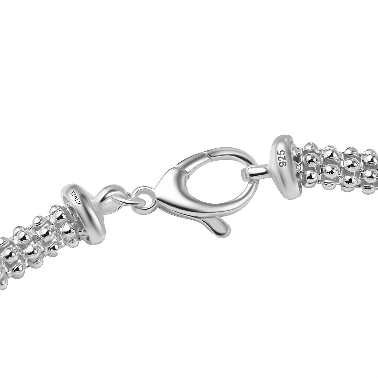 La Bella Fine Italian Jewellery - Sterling Silver Popcorn Necklace (Size - 20), Silver Wt. 21.70 Gms