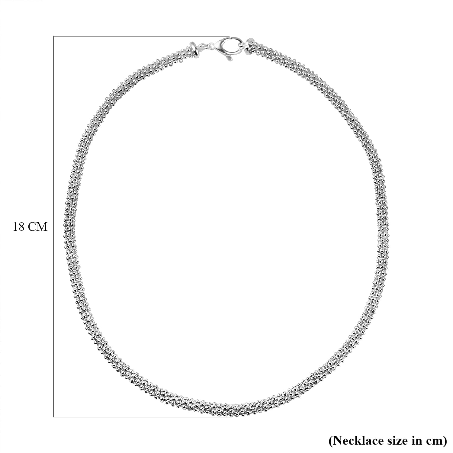 La Bella Fine Italian Jewellery - Sterling Silver Popcorn Necklace (Size - 20), Silver Wt. 21.70 Gms