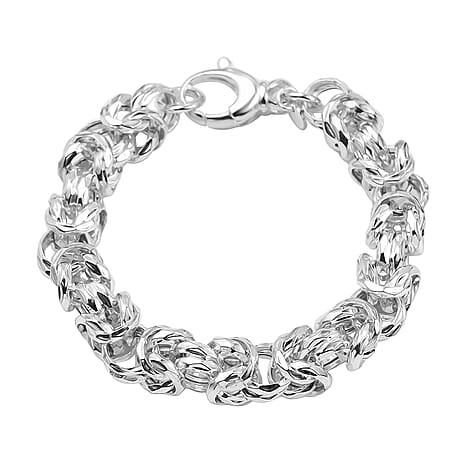 Vegas Find - La Bella Byzantine Bracelet in Sterling Silver (Size 8), Silver Wt. 27.60 Gms.