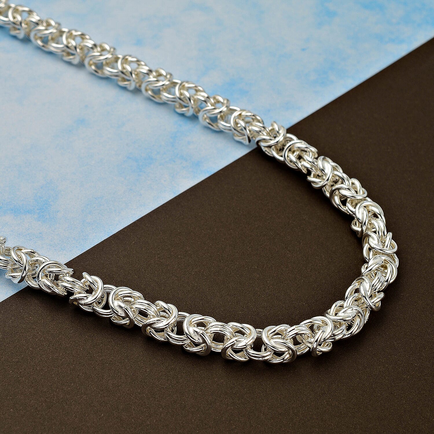 LA Bella - Sterling Silver Byzantine Necklace (Size - 20), Silver Wt. 33.70 Gms