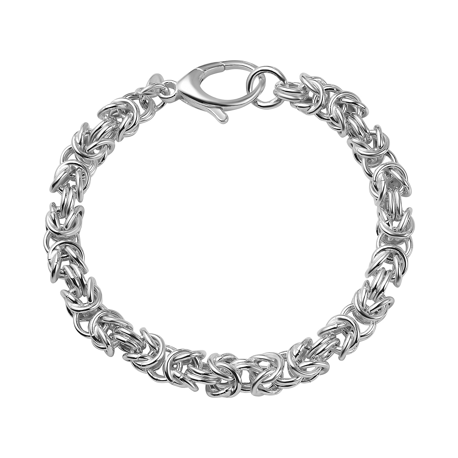 First Time Ever La Bella Byzantine Bracelet in Sterling Silver (Size - 8), Silver Wt. 17.00 Gms