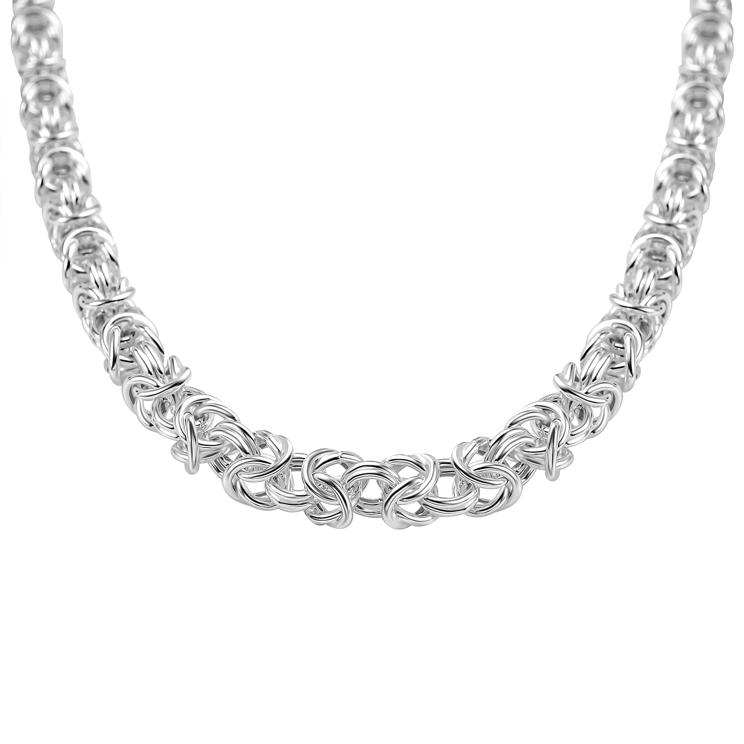 First Time Ever La Bella Byzantine Necklace in Sterling Silver (Size - 20), Silver Wt. 40.00 Gms