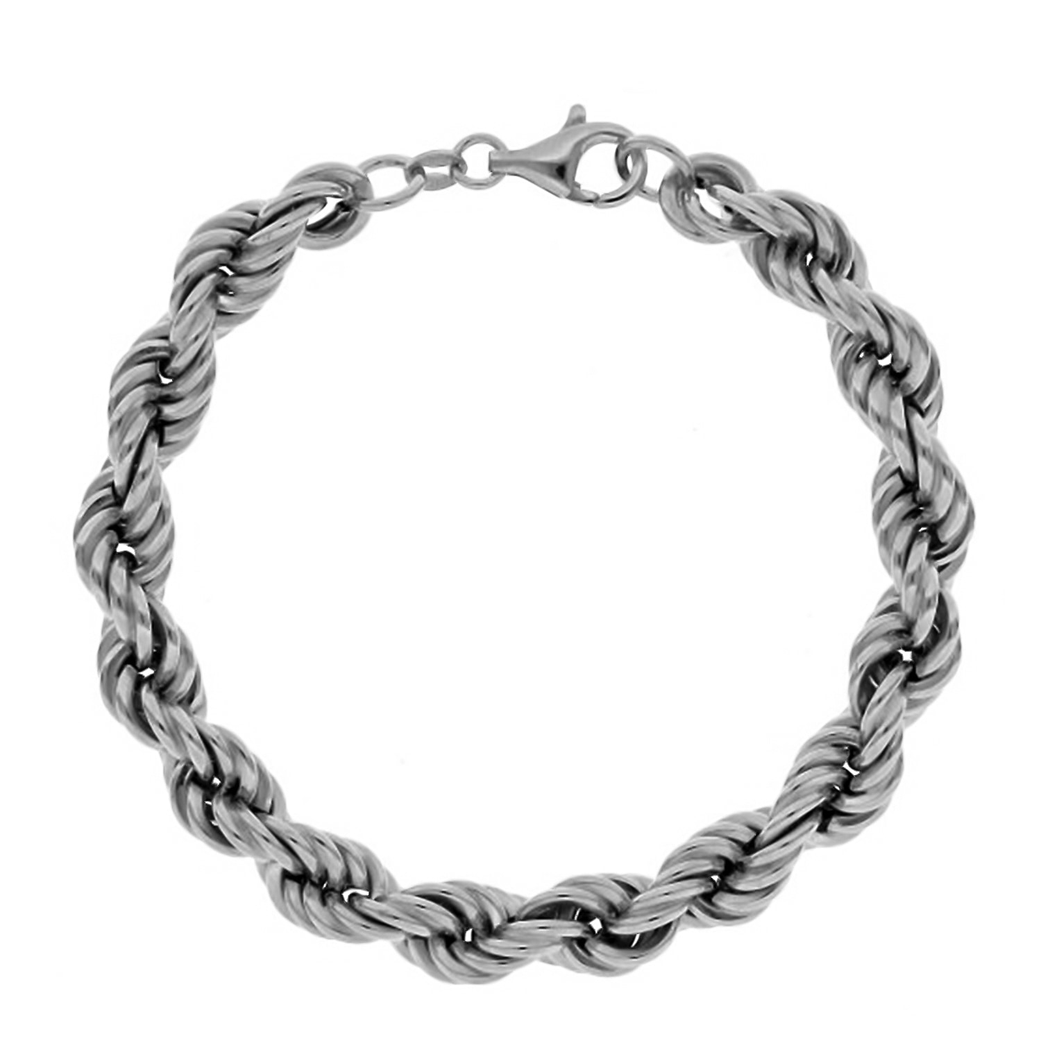 La Bella Fine Italian Jewellery -  Sterling Silver Hand Made Rope Bracelet  (Size - 8), Silver Wt. 16.30 Gms