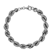 La Bella Fine Italian Jewellery -  Sterling Silver Hand Made Rope Bracelet  (Size - 8), Silver Wt. 16.30 Gms