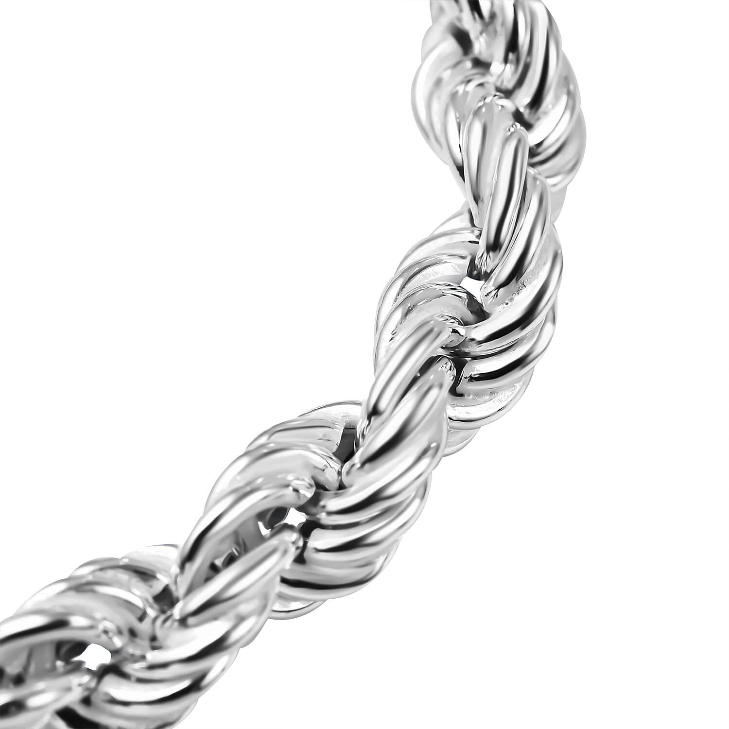 La Bella Fine Italian Jewellery - Sterling Silver Hand Made Rope Bracelet (Size 7.50) with Lobster Clasp, Silver Wt. 15.40 Gms.