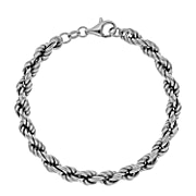 La Bella Fine Italian Jewellery - Sterling Silver Rope Bracelet (Size - 7.5)
