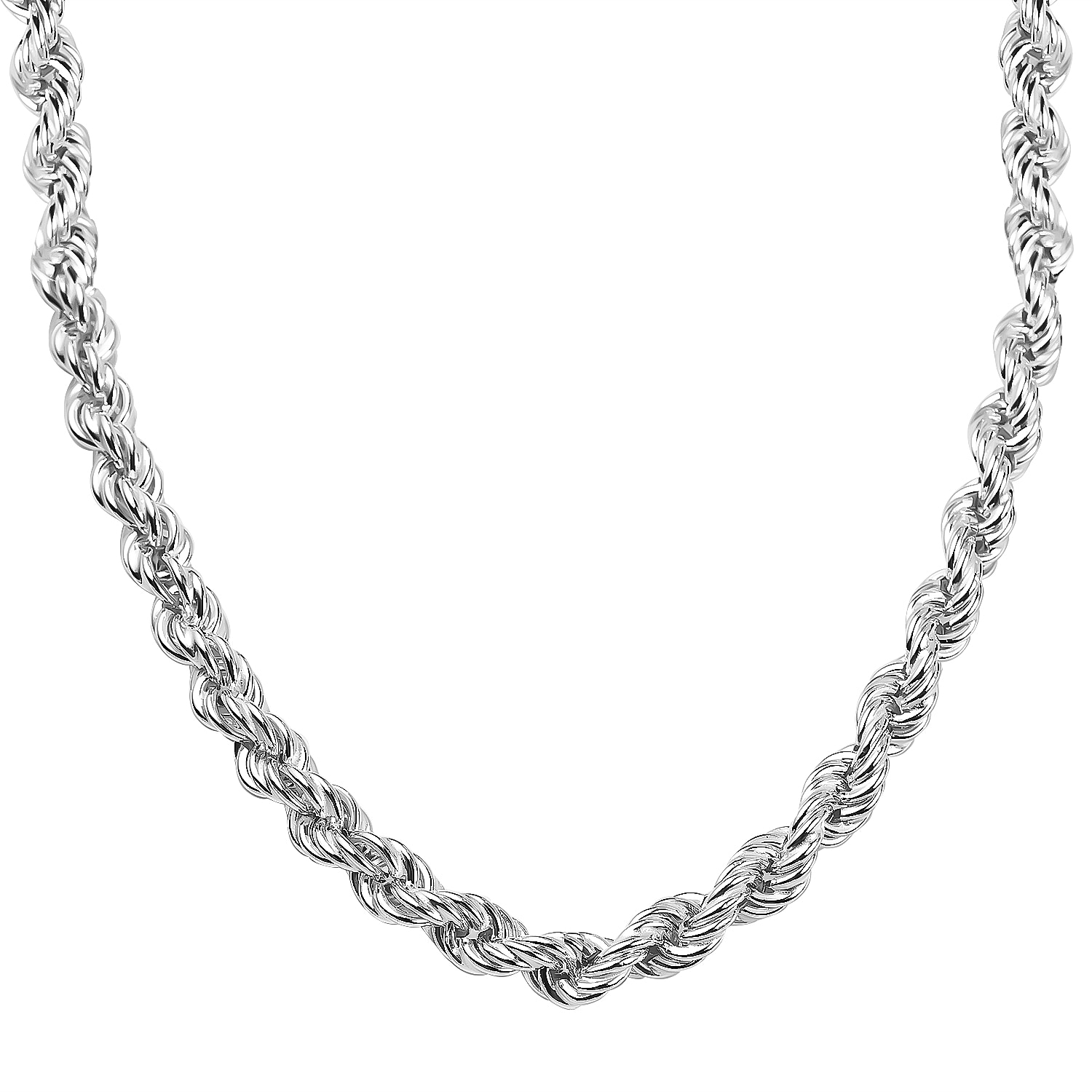 La Bella Italian Close Out   - Sterling Silver Rope Necklace (Size - 20), Silver Wt. 22.5 Gms