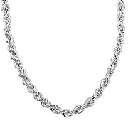 Sterling Silver Rope Necklace (Size - 20), Silver Wt. 22.5 Gms