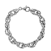 La Bella Fine Italian Jewellery - Sterling Silver Baroque Syle Textured Bracelet (Size - 8), Silver Wt. 14.00 Gms