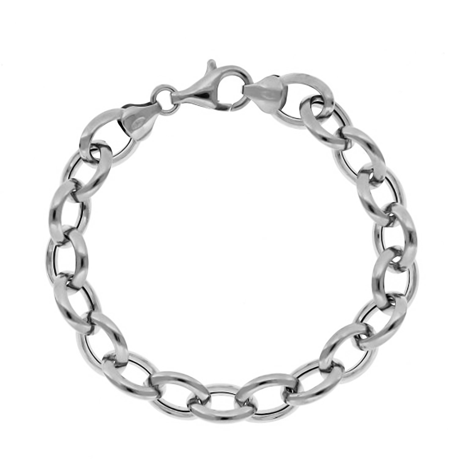 La Bella Fine Italian Jewellery - Sterling Silver Fancy Rolo Plain Bracelet (Size - 7.5), Silver Wt. 13.8 Gms