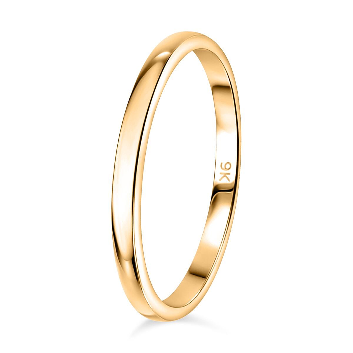 9K Yellow Gold  Band Ring,  Gold Wt. 1.26 Gms