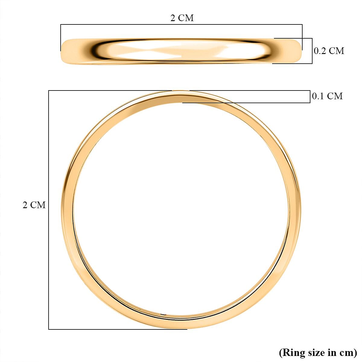 9K Yellow Gold  Band Ring,  Gold Wt. 1.26 Gms