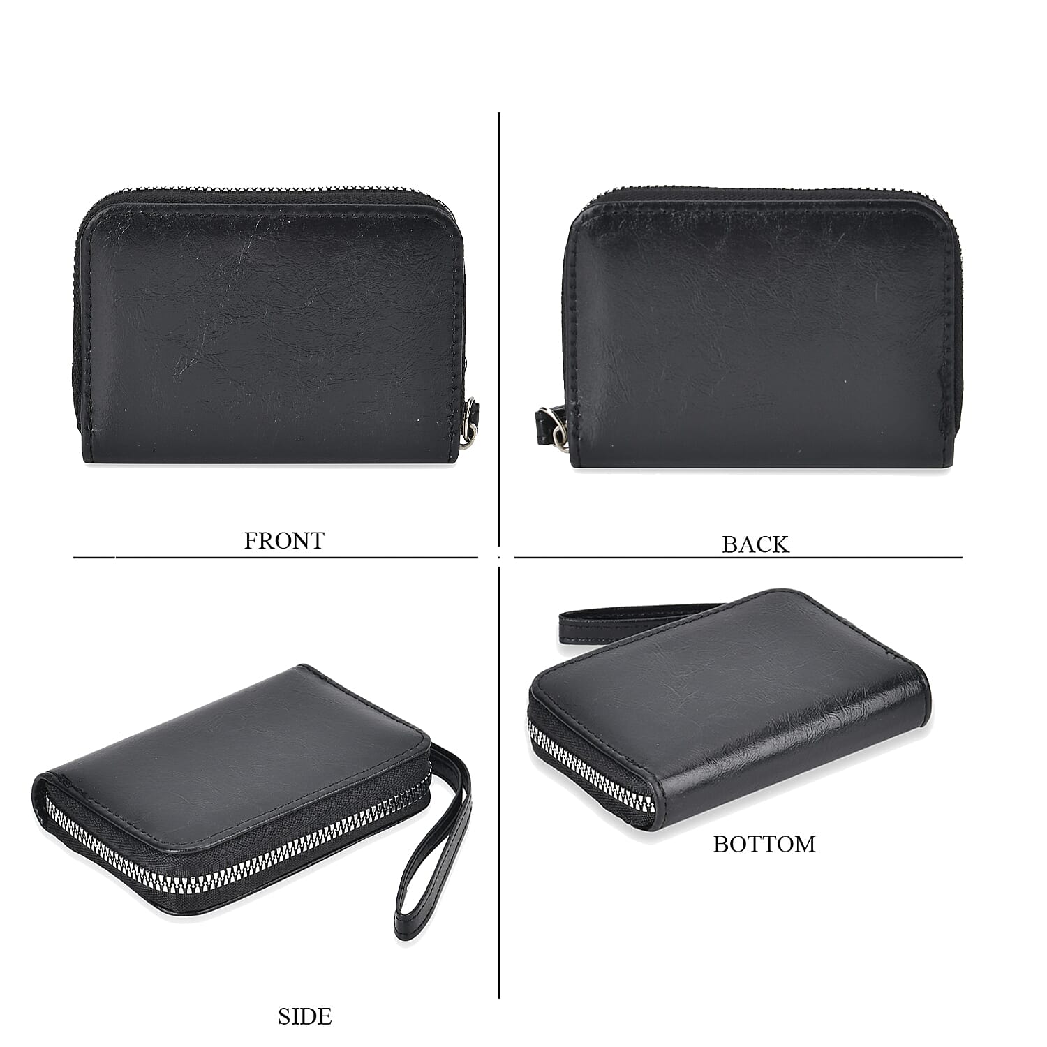 Set of 2- Sling Crossbody Bag with Card Holder - Black