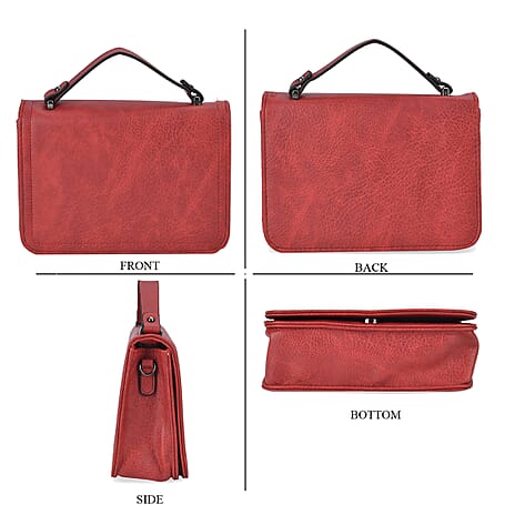 Set of 2- Sling Crossbody Bag with Card Holder - Red