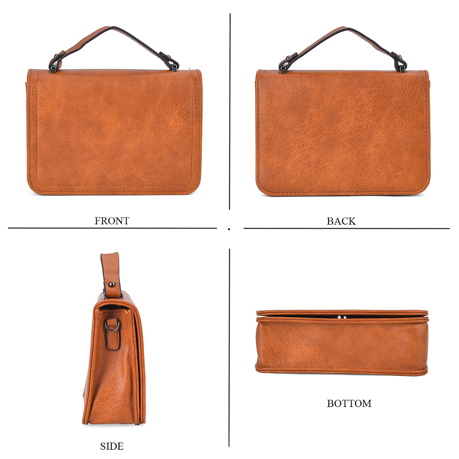 Set of 2- Sling Crossbody Bag with Card Holder - Brown