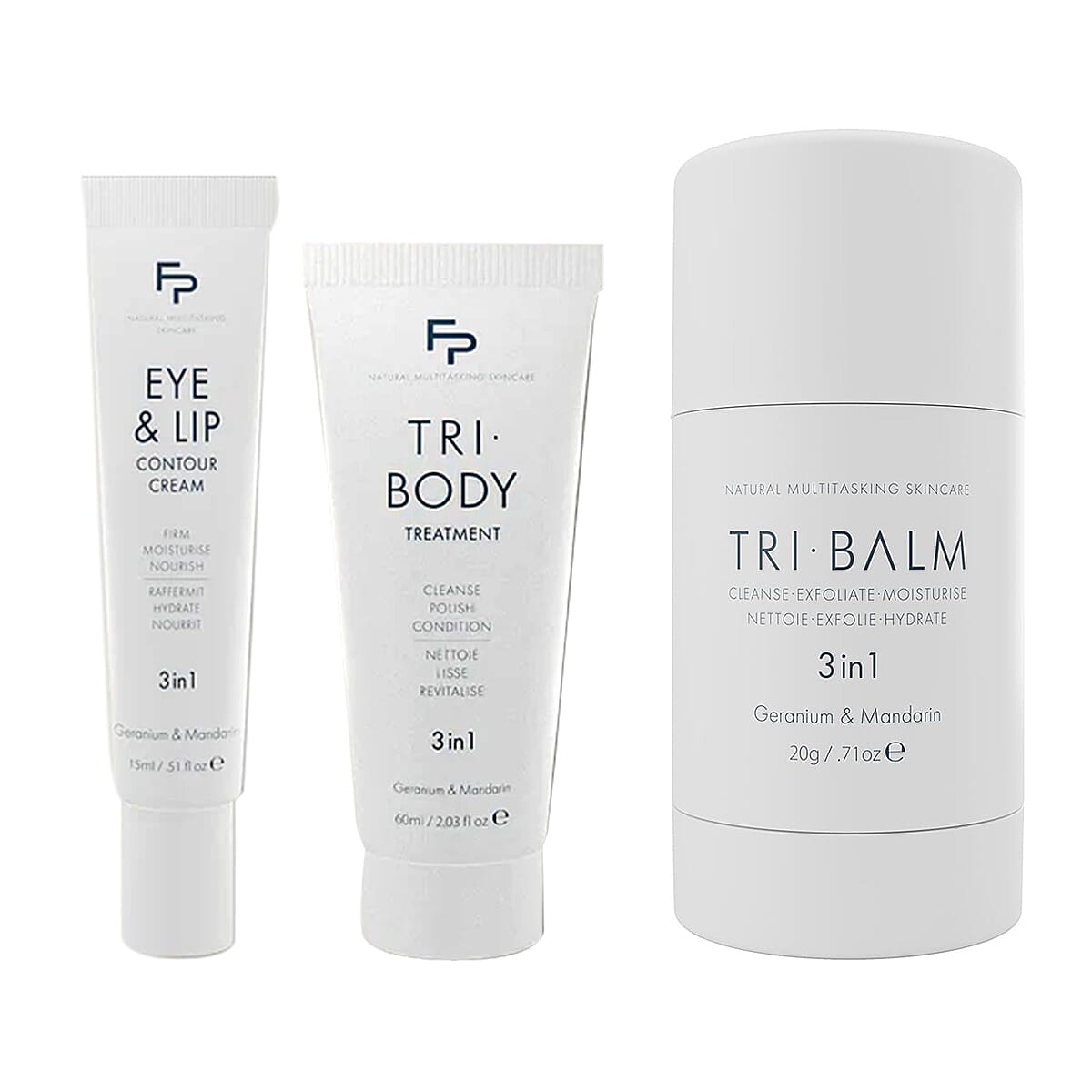 Exclusive Bundle 60ml Body, 20grm Balm Stick & 15ml Eye & Lip Treatment with Free 3grm Tri Balm Stick