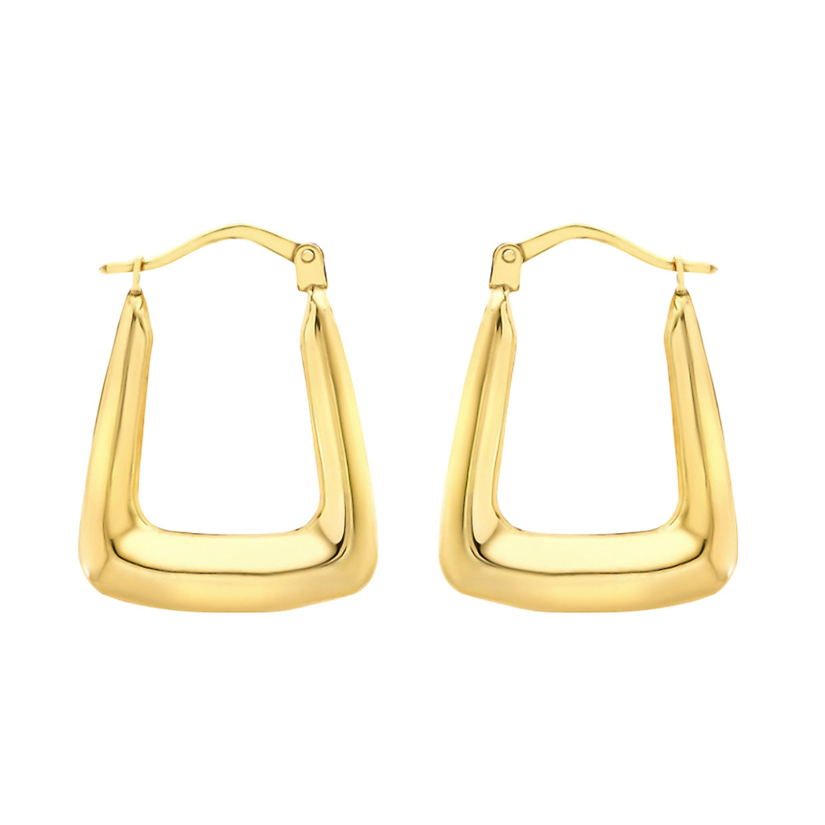 Hatton Garden Closeout - 9K Yellow Gold Square Earring
