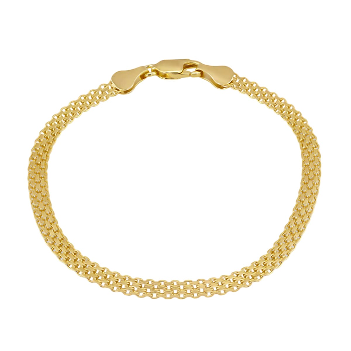 Gold Overlay Sterling Silver 4 Strand BISMARK Bracelet (Size - 7.5)