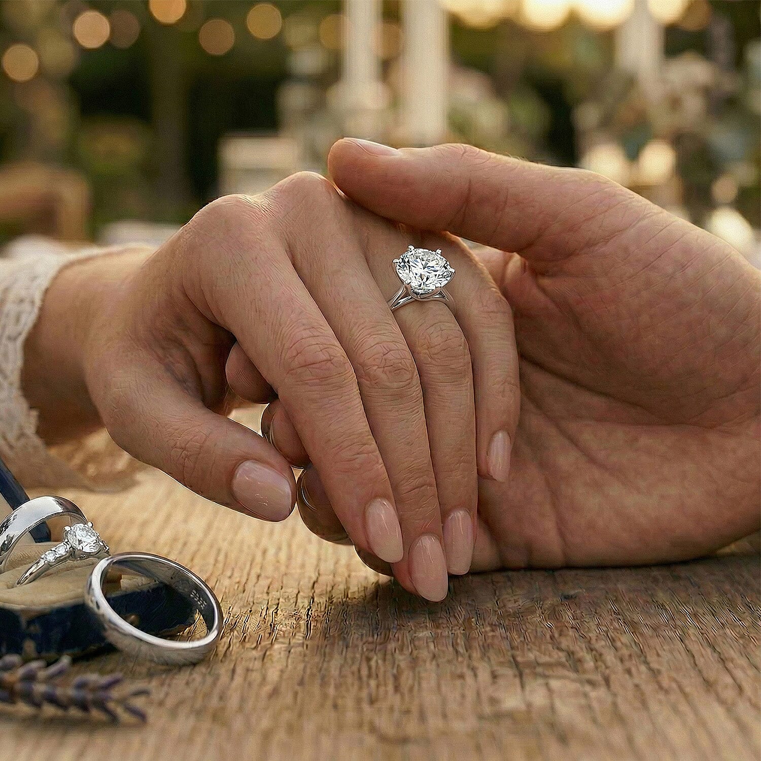 Royal Bali Collection - D'Joy Moissanite Solitaire Ring in Platinum Overlay Sterling Silver 2.92 Ct.