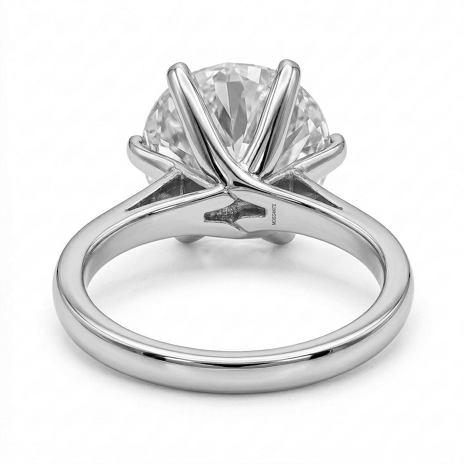 Royal Bali Collection - D'Joy Moissanite Solitaire Ring in Platinum Overlay Sterling Silver 2.92 Ct.