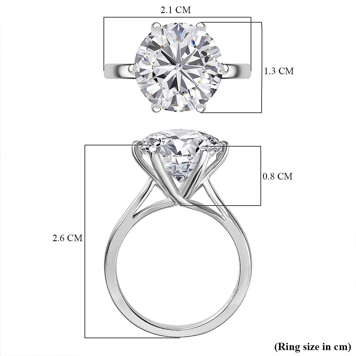 Moissanite Solitaire Ring in Platinum Overlay Sterling Silver 3.00 ct 2.918 Ct. Moissanite Solitaire Ring in Platinum Overlay Sterling Silver 3.00 ct 2.918 Ct.