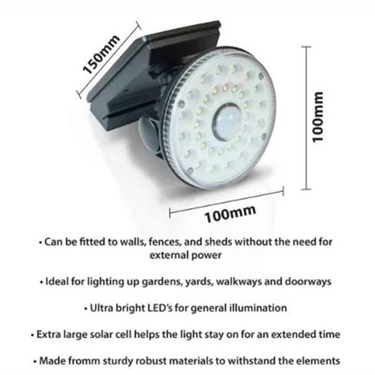 St Helens LED Solar Security Wall Lamp With Movement Sensor