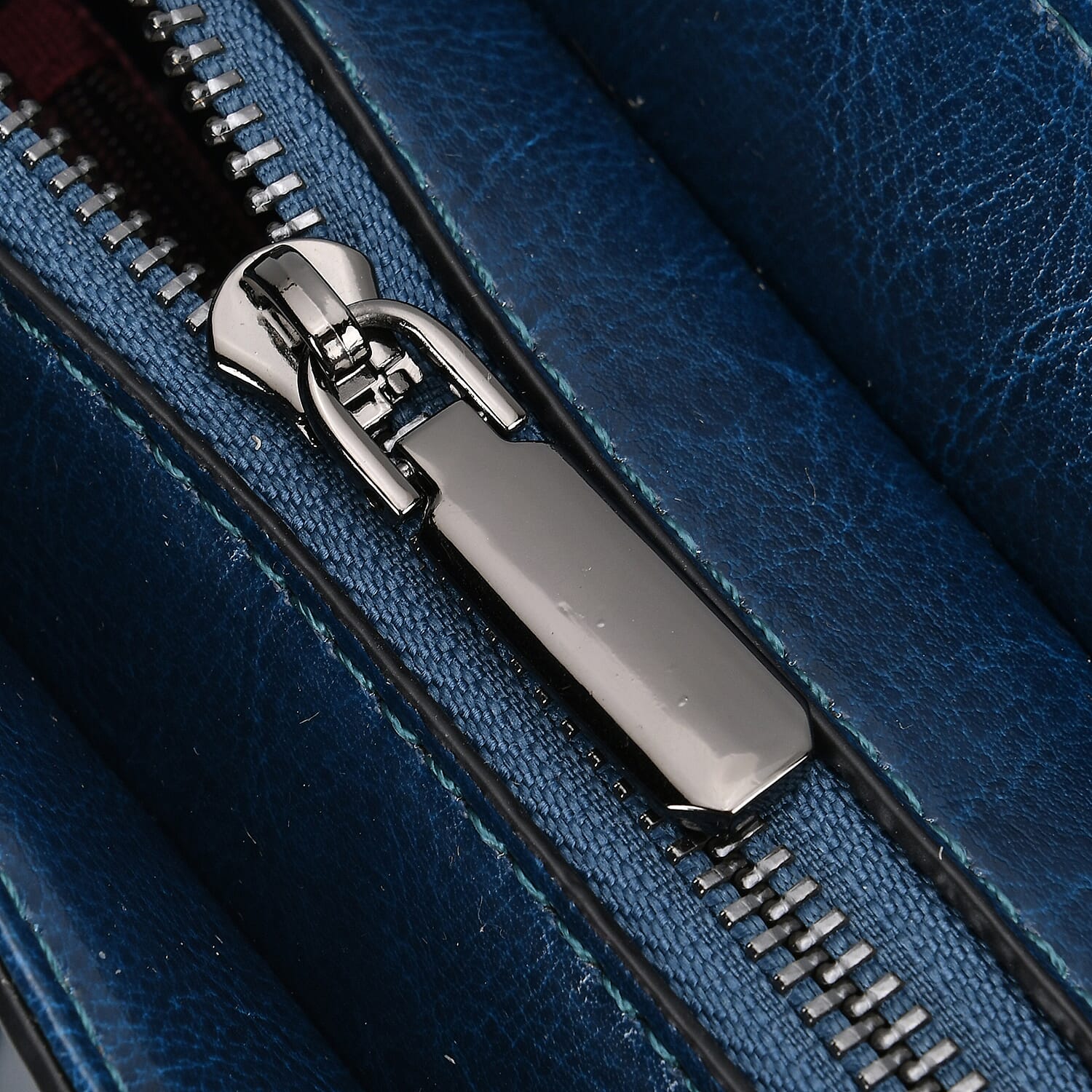 Designer Inspired - 100% Genuine Leather Crossbody Bag with 2 Long Shoulder Strap - Navy