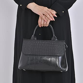 https://tjcuk.sirv.com/Products/77/6/7761898/Genuine-Leather-Patterned-Crossbody-Bag-Size-12x4x8-cm-Black-Navy_7761898_2.jpg?w=342&h=342
