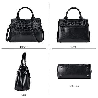 https://tjcuk.sirv.com/Products/77/6/7761898/Genuine-Leather-Patterned-Crossbody-Bag-Size-12x4x8-cm-Black-Navy_7761898_3.jpg?w=342&h=342