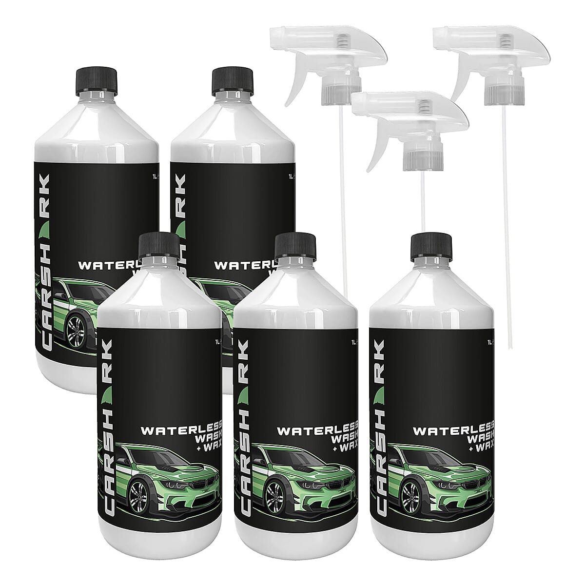 Carshark Waterless Wash and Wax With Added Carnauba Wax, Great to Remove Dirt, Grime, Tar, Tree Sap, Bird Droppings and More - 2X 1 Litre