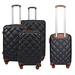 Set of 3 - Durable Hard Shell 4 Wheel Suitcases with Soft Grip Handles - 38L, 64L, 97L - Mint