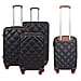 Set of 3 - Durable Hard Shell 4 Wheel Suitcases with Soft Grip Handles - 38L, 64L, 97L - Mint