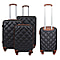 Set of 3 - Durable Hard Shell 4 Wheel Suitcases with Soft Grip Handles - 38L, 64L, 97L  - Black