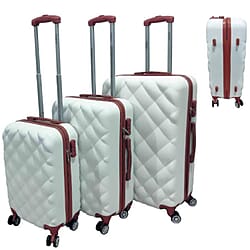 Set of 3 - Durable Hard Shell 4 Wheel Suitcases with Soft Grip Handles - 38L, 64L, 97L - Mint