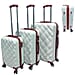Set of 3 - Durable Hard Shell 4 Wheel Suitcases with Soft Grip Handles - 38L, 64L, 97L - Mint