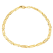 Italian Mega Closeout - 9K Yellow Gold Industrial Bracelet (Size - 7- Limited Availability