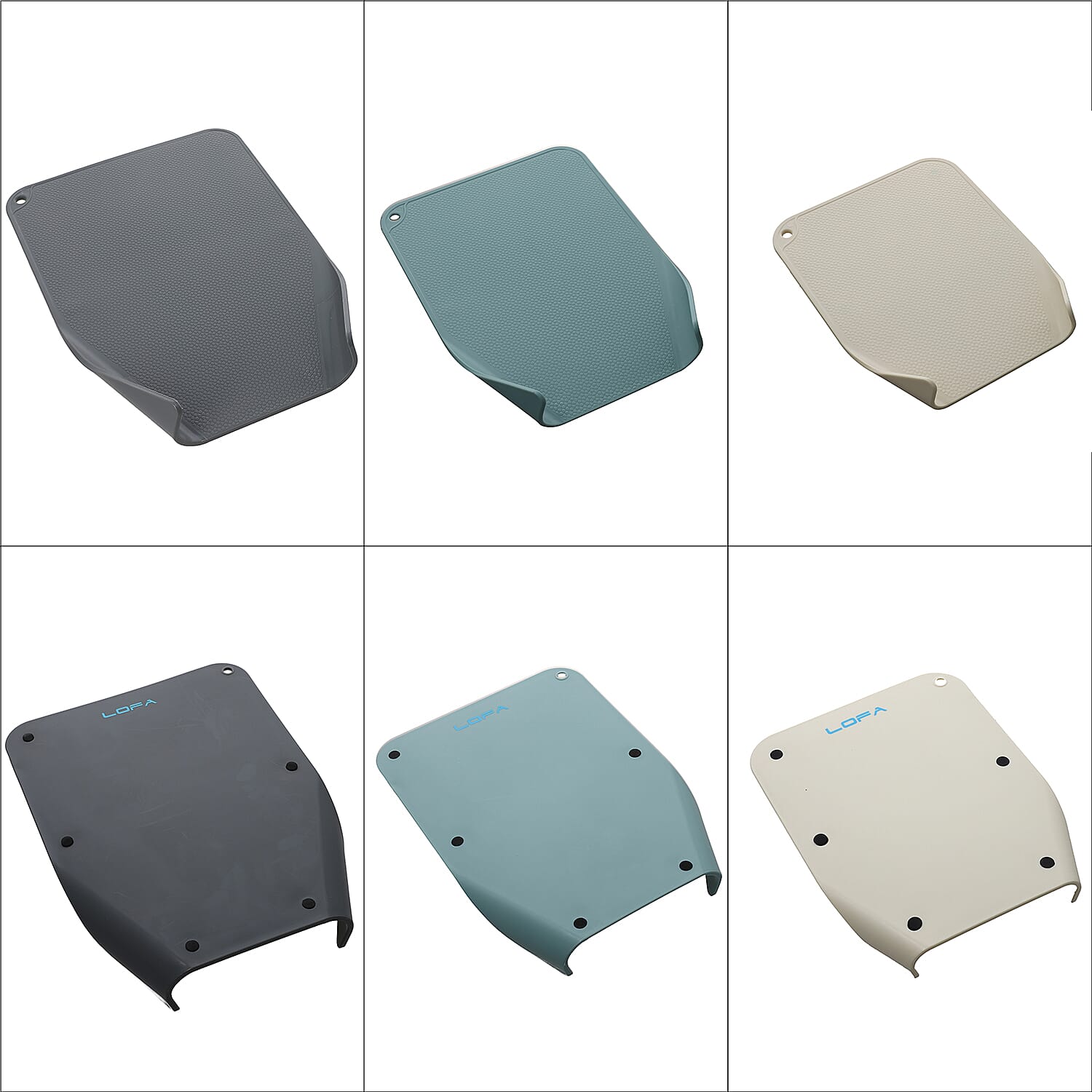 4 Piece Set - Lightweight Hanging Cabinet Garbage Bin with Chopping Board - Grey