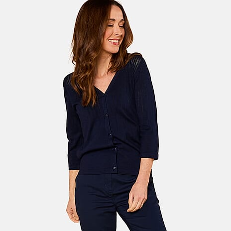 Emreco Viscose Cardigan (Size 1x1 cm) - Navy