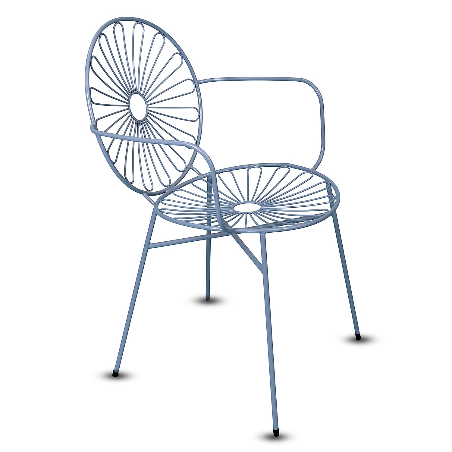 Outdoor Bistro Garden Set in Metal, Chairs and Table (Size 56x53x85 cm) - Aqua