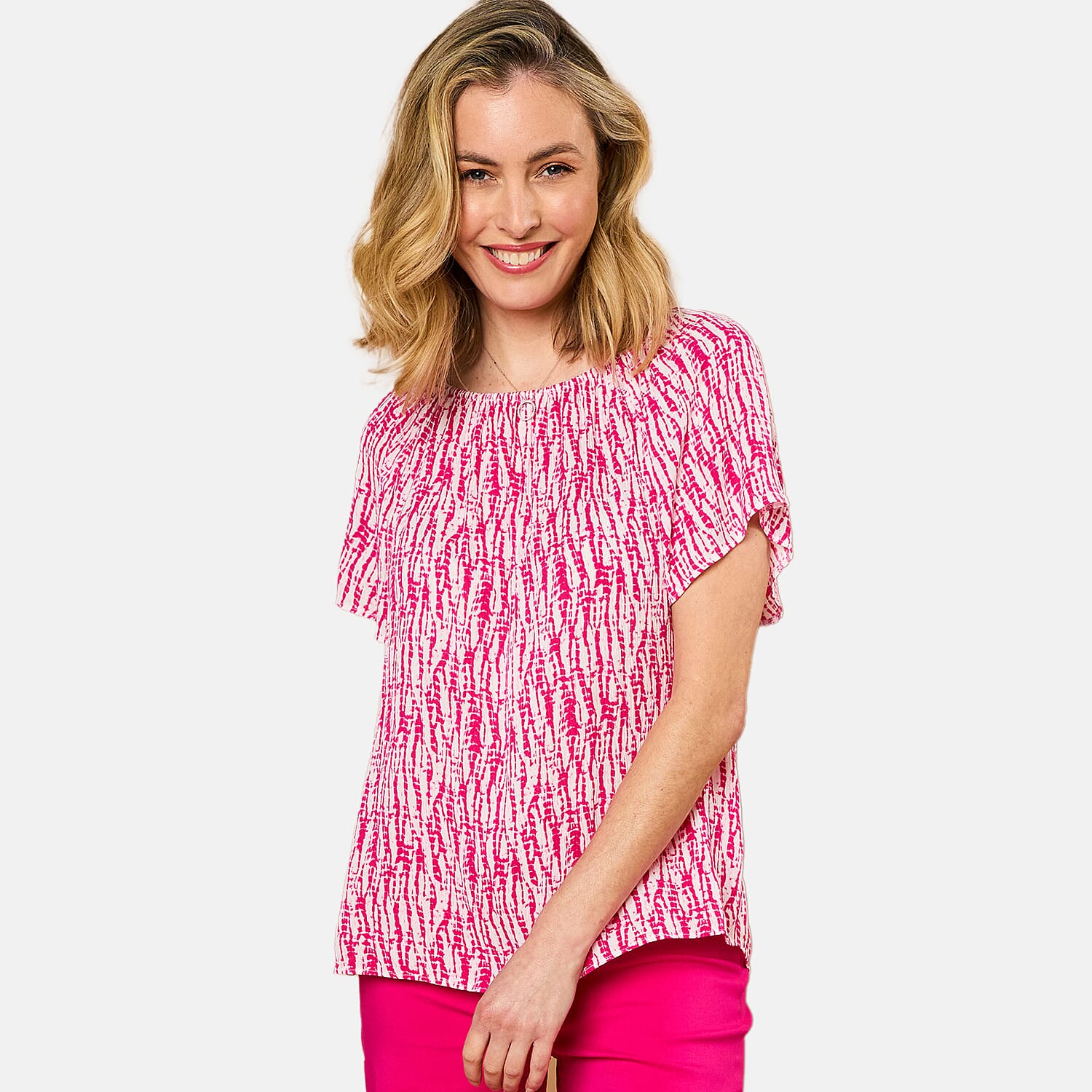 Emreco Viscose Top (Size 10) - Pink & White