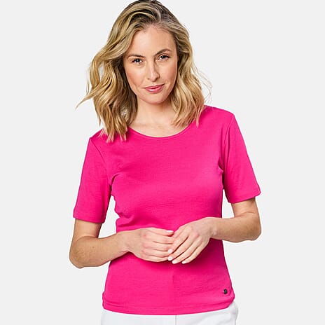 EMRECO Short Sleeve Crew Neck T-Shirt (Size 12) - Hot Pink