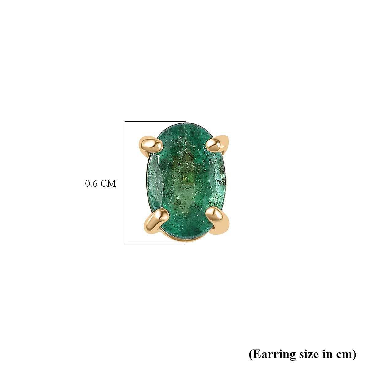 9K Yellow Gold  AAA  Gemfields Emerald  Earrings