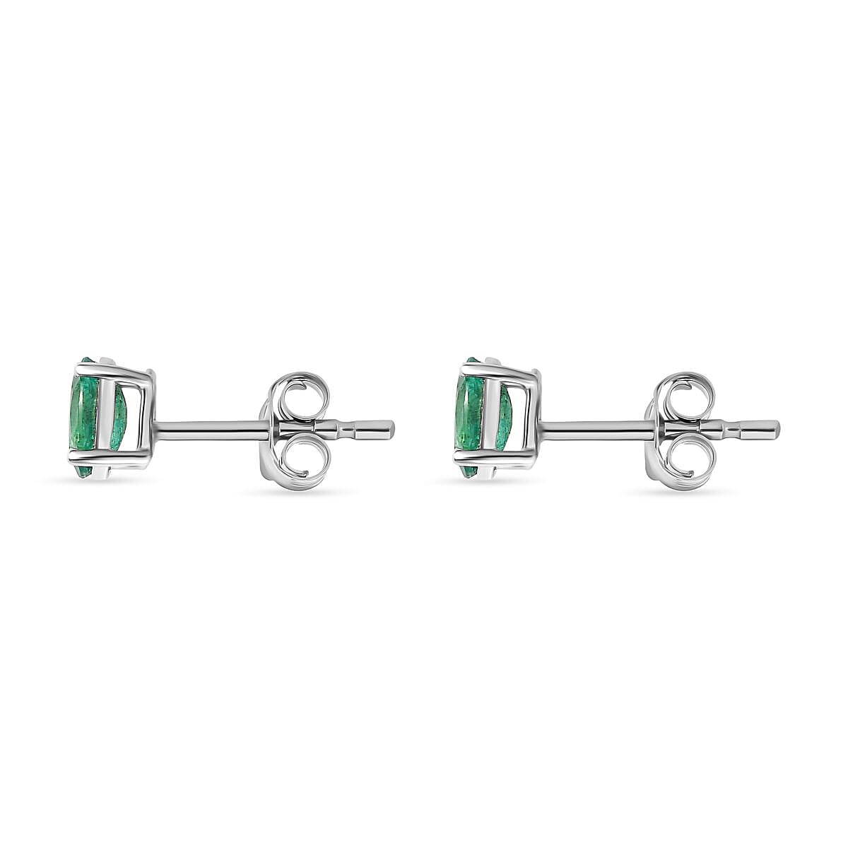 9K White Gold AAA Gemfields Emerald Studs