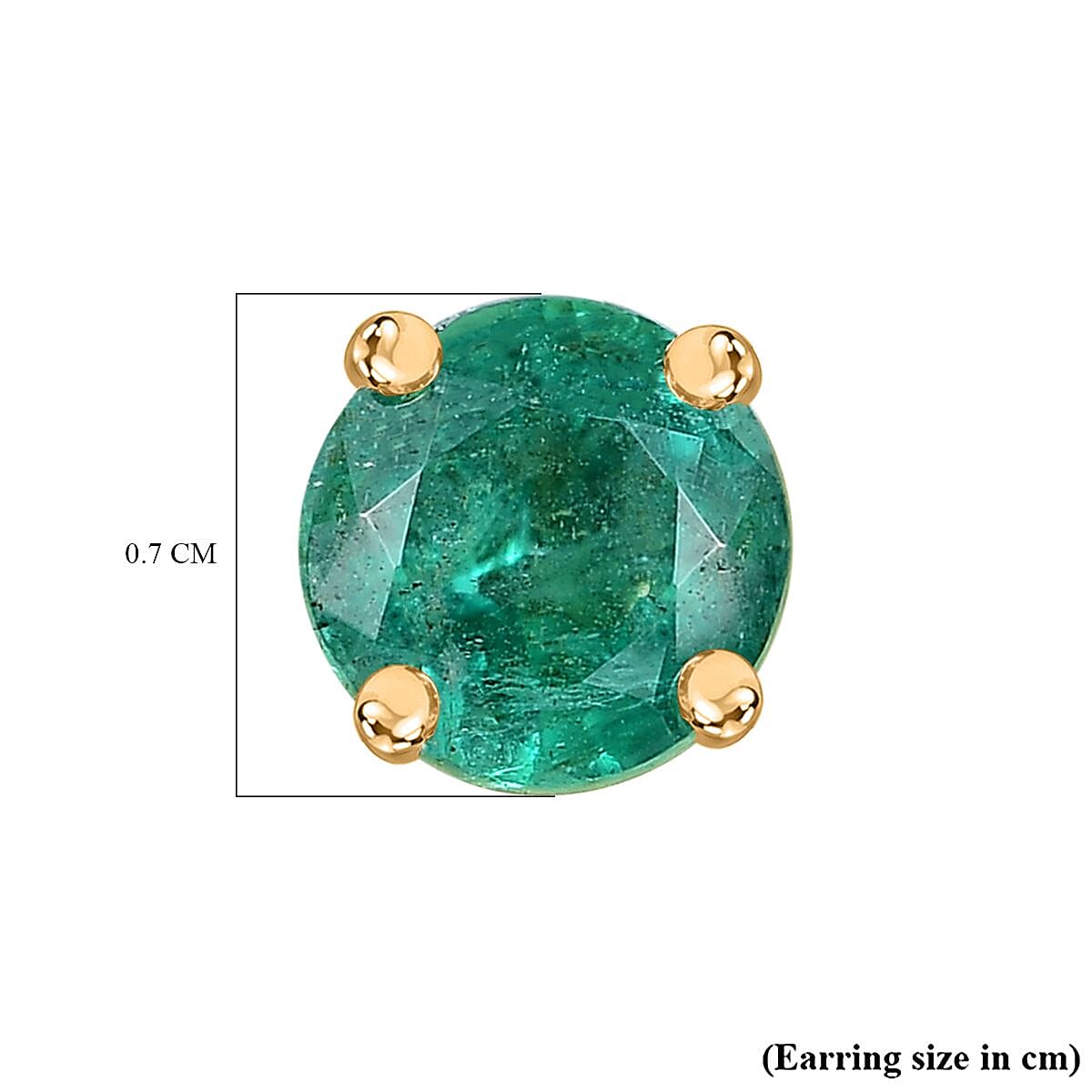 9K Yellow Gold AAA Gemfields Emerald Studds