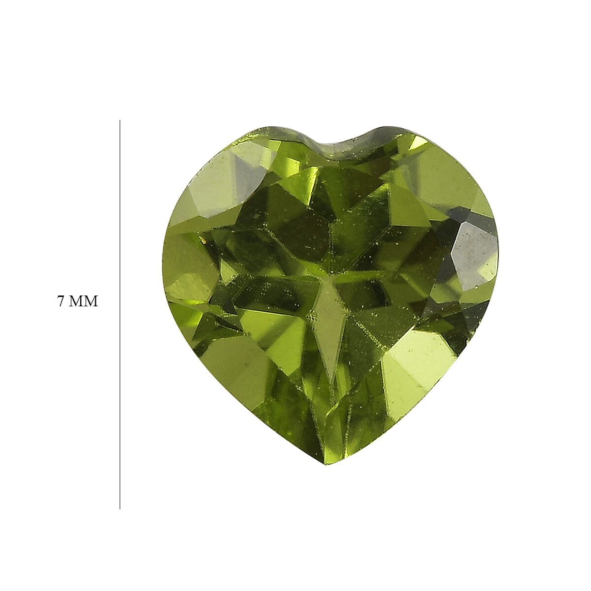 Peridot Heart 7 mm