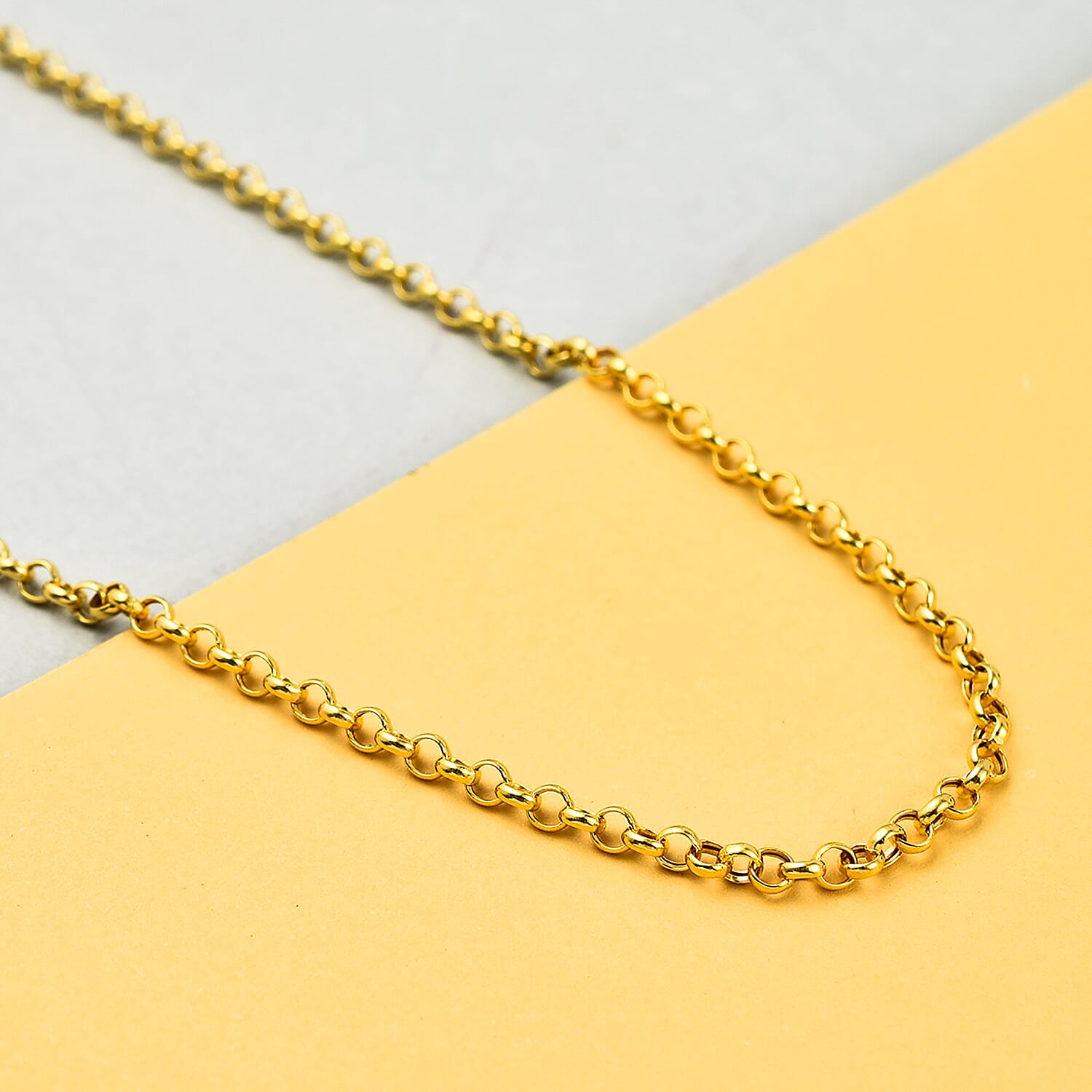 Hatton Garden Closeout - 9K Yellow Gold Hollow Oval Diamond Cut Belcher Necklace (Size 20) with Spring Ring Clasp