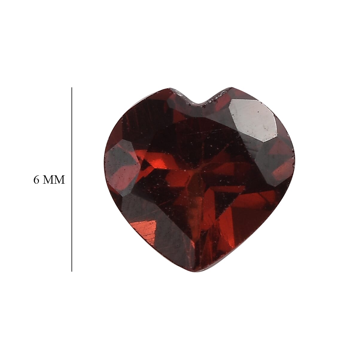 Red Garnet Heart 6 mm