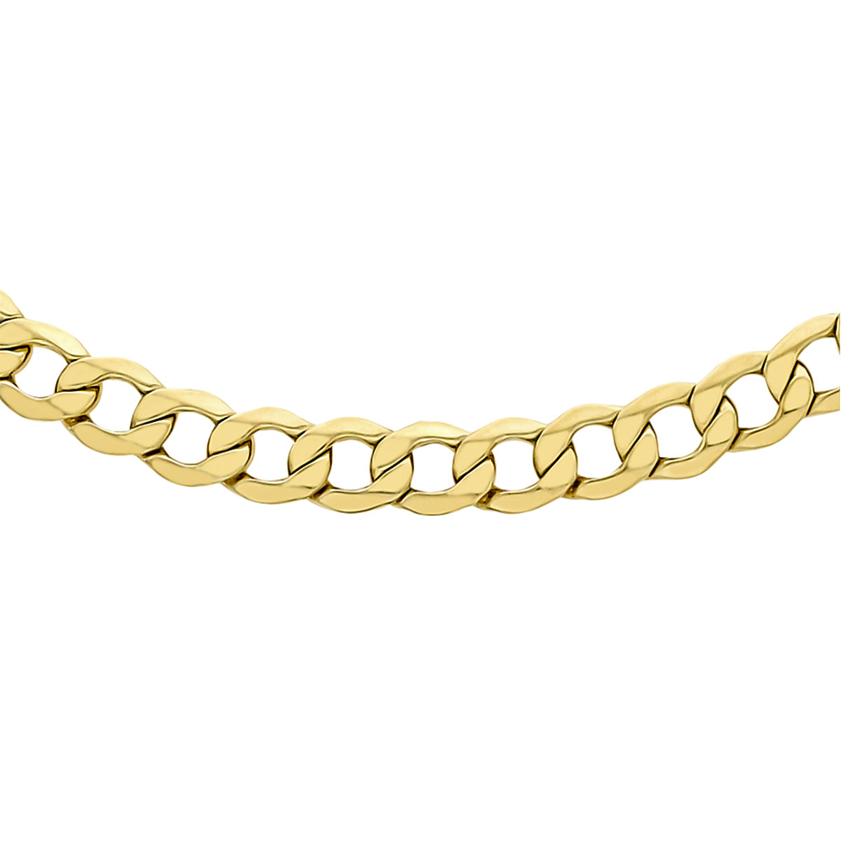 9K Yellow Gold Diamond Cut Curb Chain (Size - 20 Inch), Gold Wt. 7 Gms