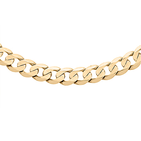 Italian Close Out Deal - 9K Yellow Gold Diamond Cut Solid Curb Necklace (Size - 20),  Gold Wt. 18 Gms